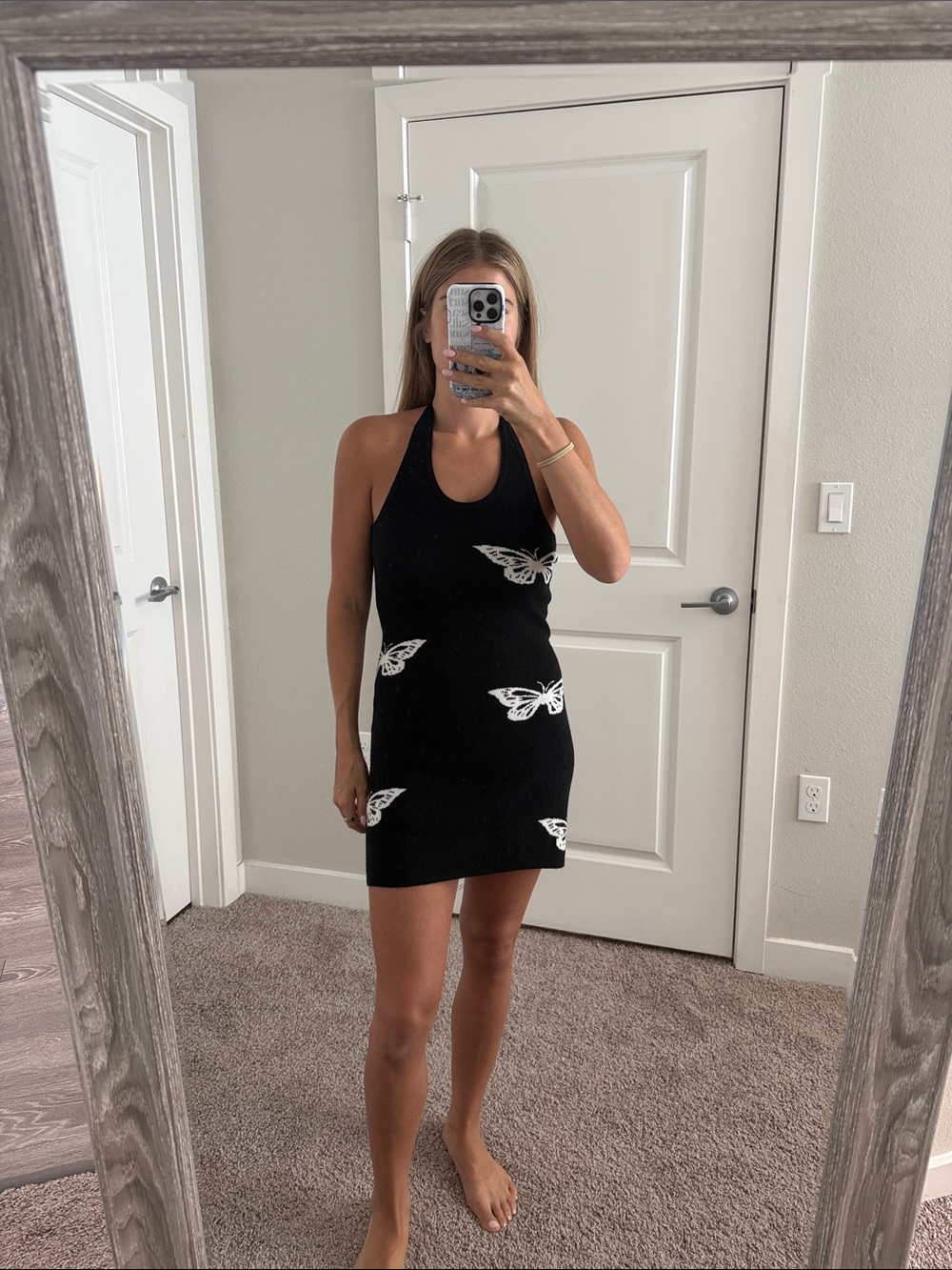 Black mini dress